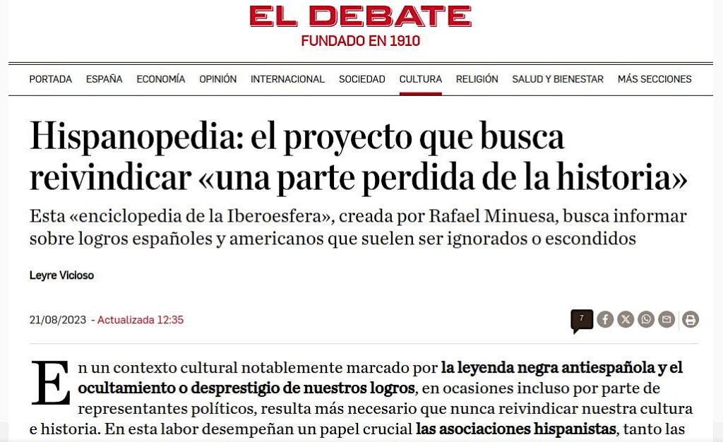 El Debate Hspanopedia proyecto reivindicar historia